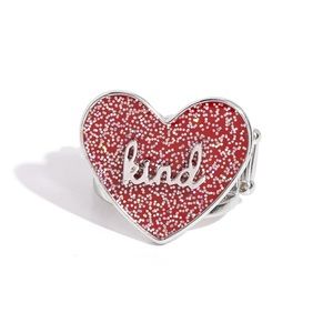 Red Glitter Kind Heart Ring